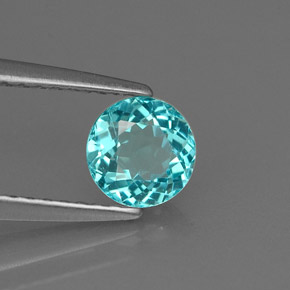 Apatite naturale blu da 0,67 ct, taglio rotondo, VVS-VS