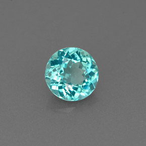 Apatite naturale blu da 0,63 ct, taglio rotondo, VS