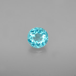 Apatite naturale blu da 0,79 ct, taglio rotondo, VS