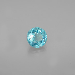 Apatite naturale blu da 0,79 ct, taglio rotondo, VS