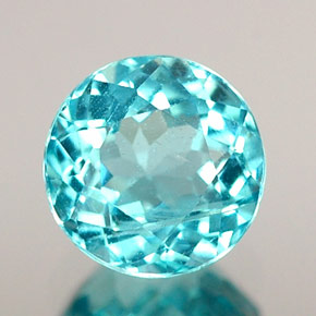 Apatite naturale blu da 0,74 ct, taglio rotondo, VS-SI