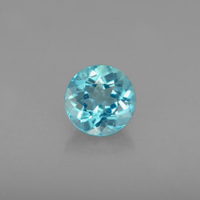 Apatite naturale blu da 0,70 ct, taglio rotondo, VS-SI