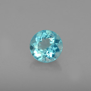 Apatite naturale blu da 0,70 ct, taglio rotondo, VS-SI