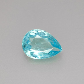 Apatite naturale blu da 0,96 ct, taglio a pera, VS