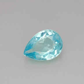 Apatite naturale blu da 0,96 ct, taglio a pera, VS