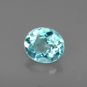 Apatite naturale blu da 0,60 ct, taglio ovale, VS