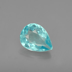 Apatite naturale blu da 1,12 ct, taglio a pera, VS
