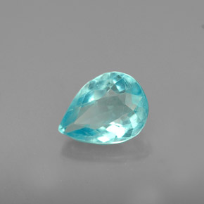 Apatite naturale blu da 1,12 ct, taglio a pera, VS
