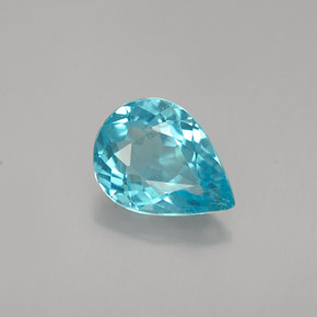 Apatite naturale blu da 1,03 ct, taglio a pera, VS