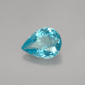 Apatite naturale blu da 1,03 ct, taglio a pera, VS
