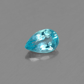 Apatite naturale blu da 0,48 ct, taglio a pera, VS