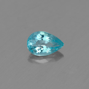 Apatite naturale blu da 0,48 ct, taglio a pera, VS