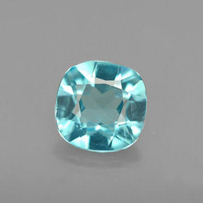 Apatite naturale blu da 0,88 ct, taglio a cuscino, VS