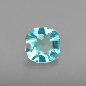 Apatite naturale blu da 0,88 ct, taglio a cuscino, VS