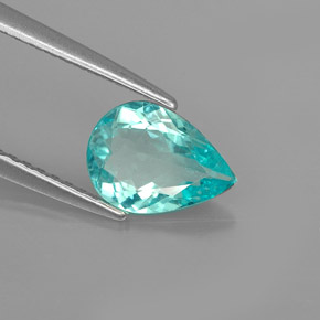 Apatite naturale blu da 0,97 ct, taglio a pera, VS-SI
