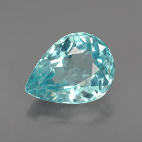 Apatite naturale blu da 1,21 ct, taglio a pera, VVS-VS