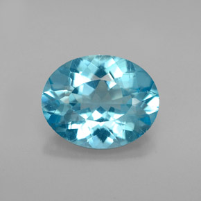 Apatite naturale blu da 2,42 ct, taglio ovale, VS-SI