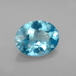 Apatite naturale blu da 2,42 ct, taglio ovale, VS-SI