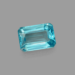 Apatite naturale blu da 1,19 ct, taglio smeraldo, VS