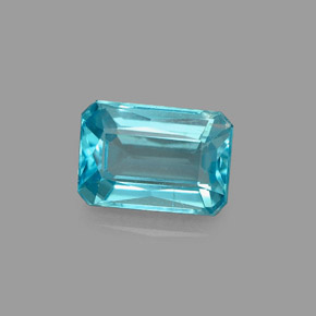Apatite naturale blu da 1,19 ct, taglio smeraldo, VS