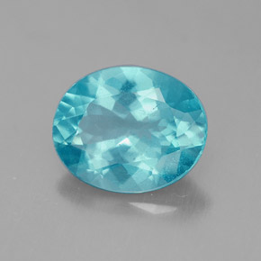 Apatite naturale blu da 2,33 ct, taglio ovale, VS-SI