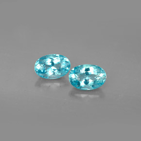 Apatite naturale blu da  ct, taglio ovale, VS