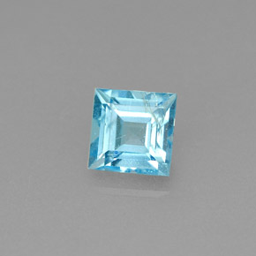 Apatite naturale blu da 0,74 ct, quadrato, VS-SI