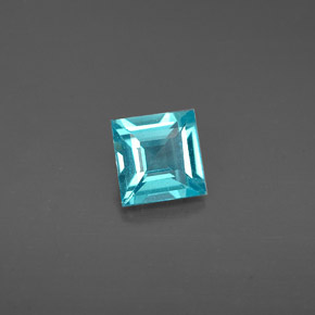 Apatite naturale blu da 0,68 ct, quadrato, VS