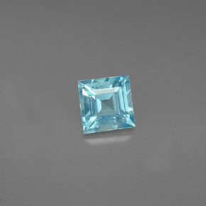 Apatite naturale blu da 0,63 ct, quadrato, VS