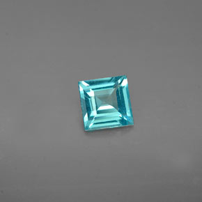 Apatite naturale blu da 0,53 ct, quadrato, VS