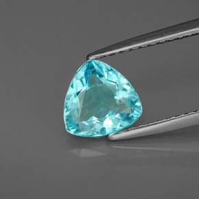 Apatite naturale blu da 1,22 ct, trillion, VVS-VS