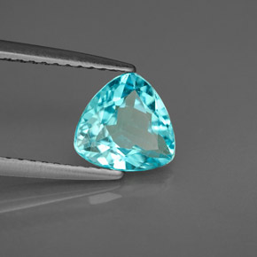 Apatite naturale blu da 1,22 ct, trillion, VVS-VS