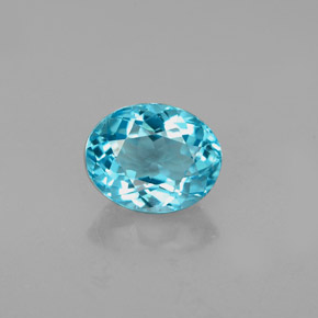 Apatite Azzurro naturale da 1.17 ct, Taglio ovale, VVS-VS