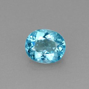 Apatite naturale blu da 0,84 ct, taglio ovale, VS