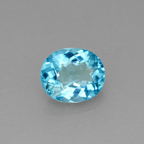 Apatite naturale blu da 0,84 ct, taglio ovale, VS