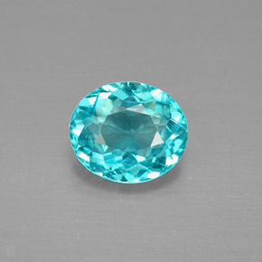 Apatite naturale blu da 0,88 ct, taglio ovale, VS