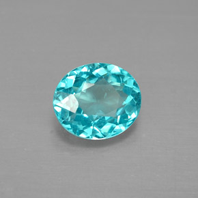 Apatite naturale blu da 0,88 ct, taglio ovale, VS