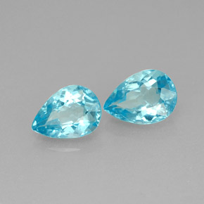 Apatite naturale blu da  ct, taglio a pera, VS-SI