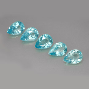 Apatite naturale blu da  ct, taglio a pera, VS