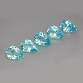 Apatite naturale blu da  ct, taglio a pera, VS