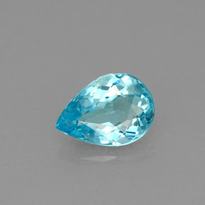 Apatite naturale blu da 0,71 ct, taglio a pera, VS