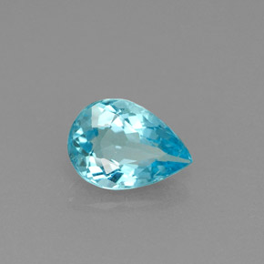 Apatite naturale blu da 0,71 ct, taglio a pera, VS