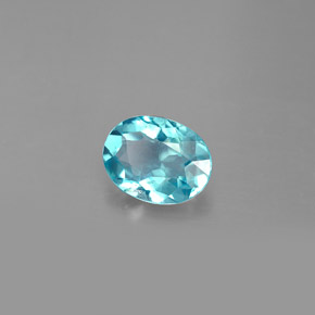 Apatite naturale blu da 1,29 ct, taglio ovale, VS