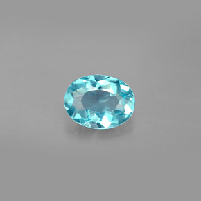 Apatite naturale blu da 1,29 ct, taglio ovale, VS