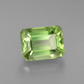 Apatite naturale verde da 1,97 ct, taglio smeraldo, VS
