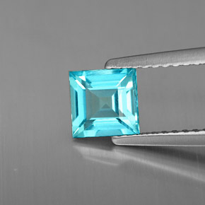 Apatite naturale blu da 0,81 ct, quadrato, VS