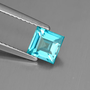 Apatite naturale blu da 0,81 ct, quadrato, VS