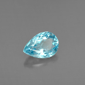 Apatite naturale blu da 0,71 ct, taglio a pera, VS