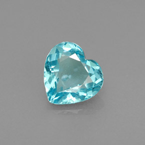 Apatite naturale blu da 1,05 ct, a forma di cuore, VS-SI