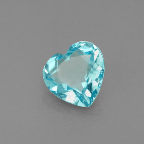 Apatite naturale blu da 1,05 ct, a forma di cuore, VS-SI